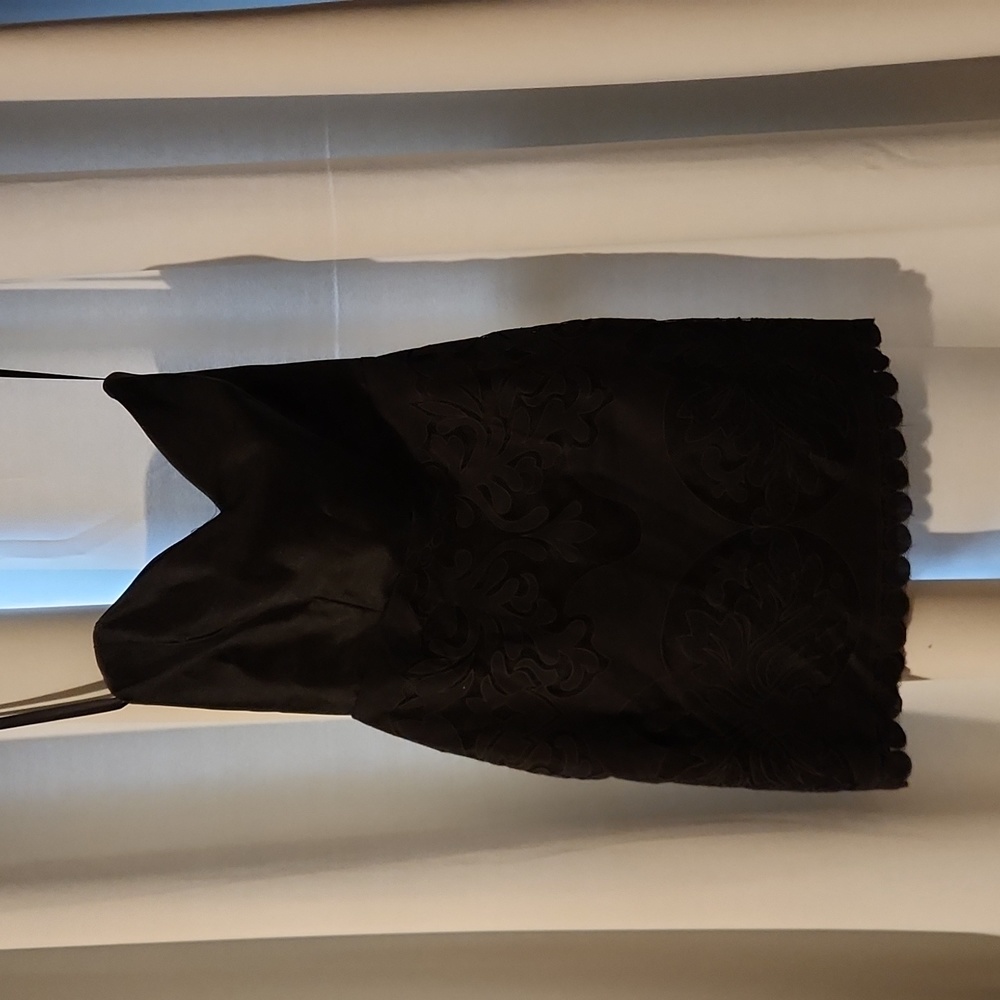 Noir by Lazaro black strapless cocktail dress